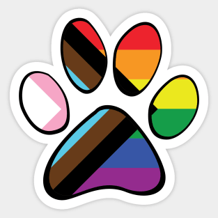 Progress Pride Paw Sticker